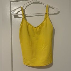 Yellow spandex ribbed tank